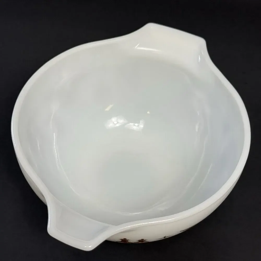 Vintage Pyrex 441 Early Americana Cinderella Bowl 1.5 Pint Brown White USA